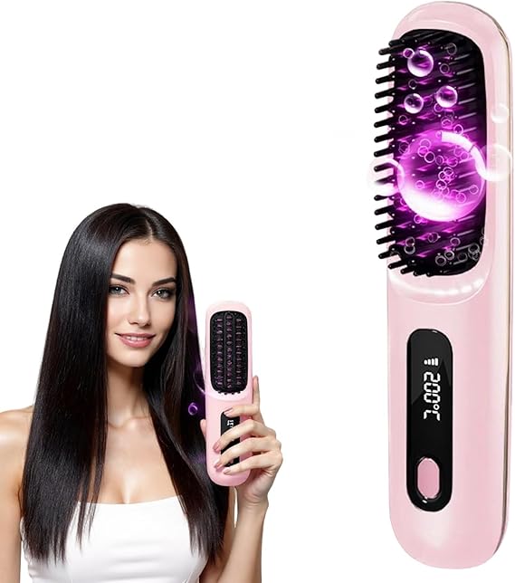Brosse lissante électrique portable sans fil,