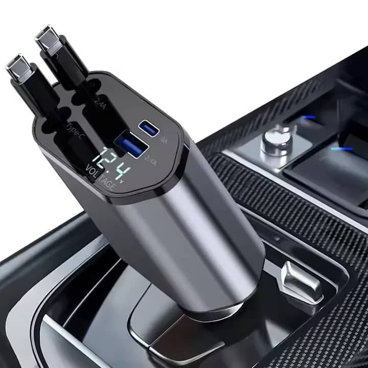 Chargeur Rétractable Rapide 4-en-1 – L'accessoire indispensable pour tous vos trajets !