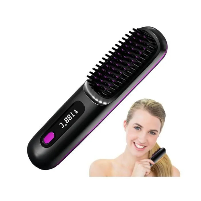 Brosse lissante électrique portable sans fil,
