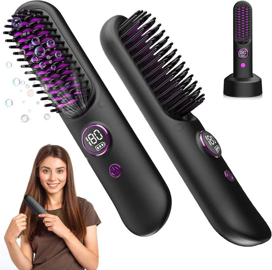 Brosse lissante électrique portable sans fil,